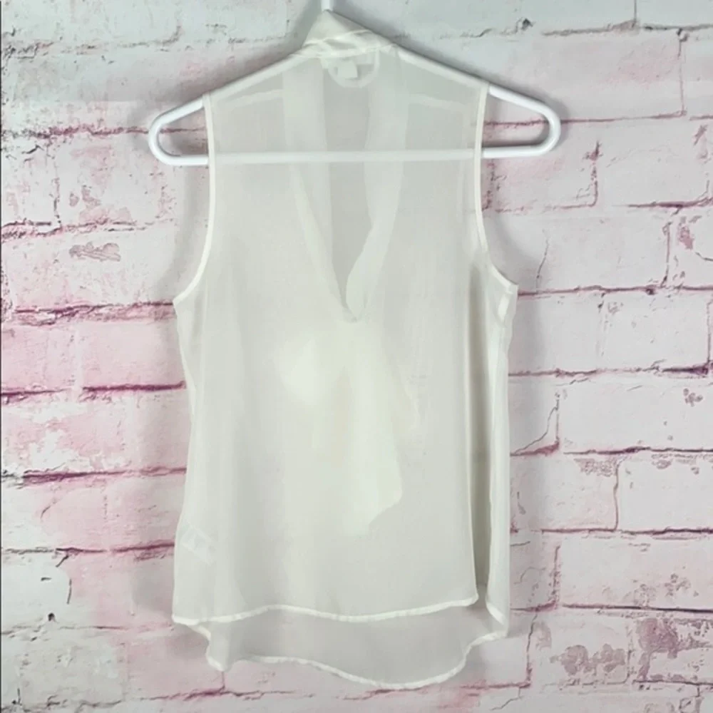 FOREVER21 Cream Sheer Ribbon Tie Blouse - Picture 3 of 4
